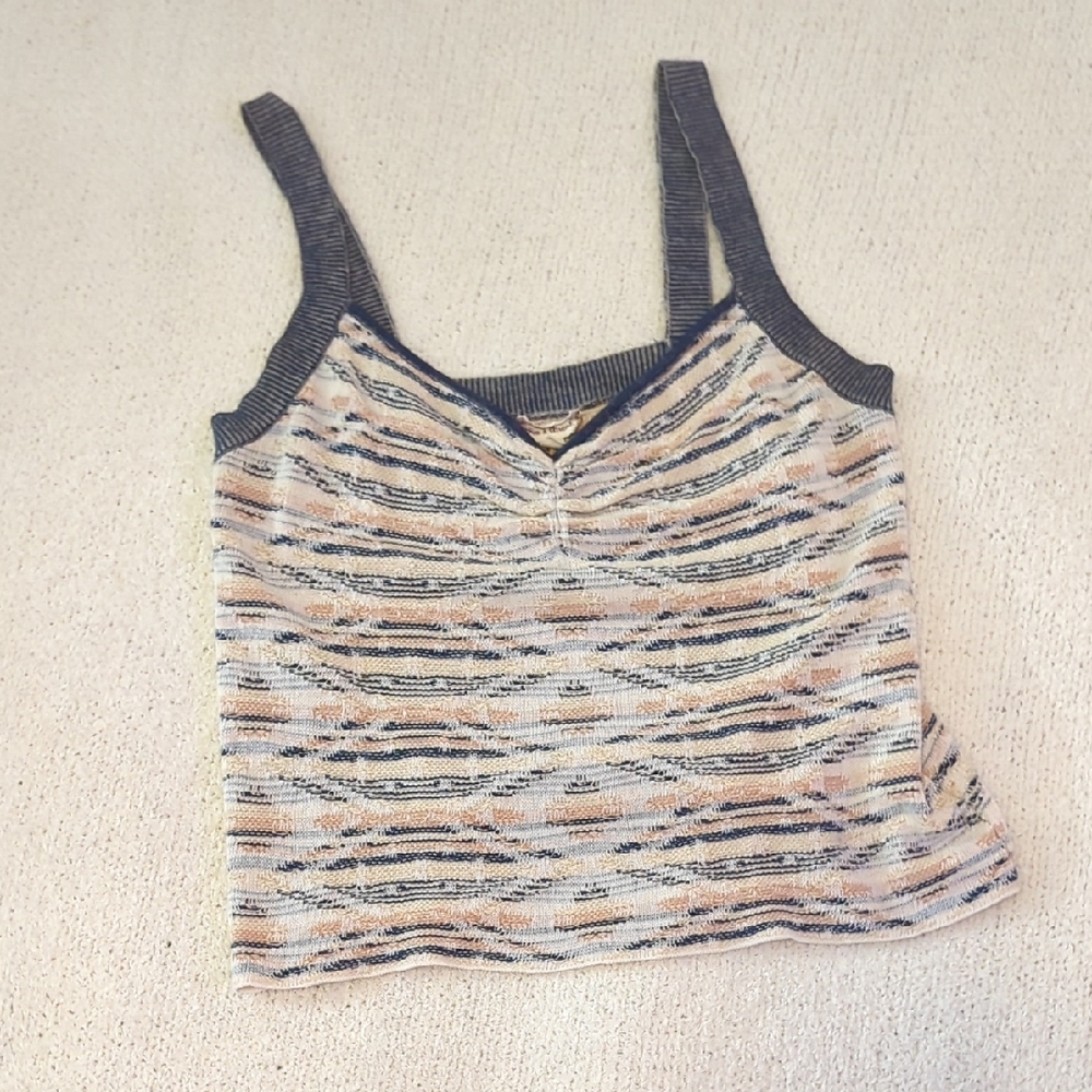 Hem & Thread Striped Knit Camisole - Black, Cream, Tan